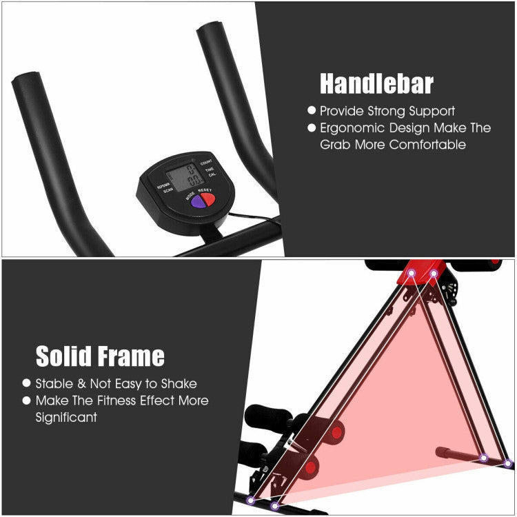 Folding Abdominal Workout Equipment with LCD Monitor for Home and Gym