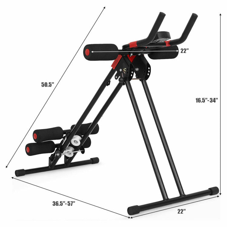 Folding Abdominal Workout Equipment with LCD Monitor for Home and Gym