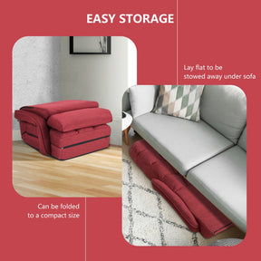 Folding Lazy Floor Chair Sofa with 6-position Adjustable Backrest and Pillow