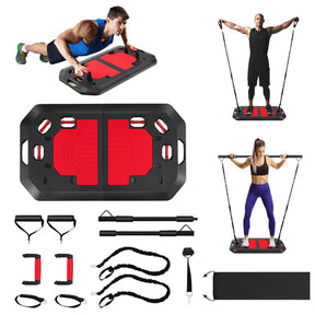 Folding Push-up Board Set with Elastic String Pilate and  Storage Bag