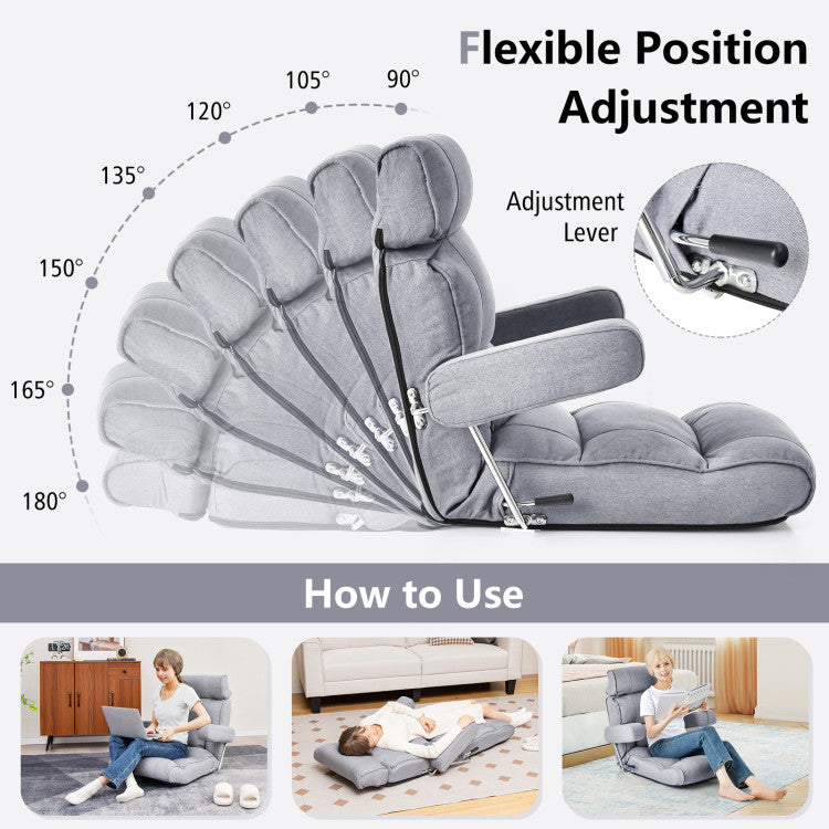 Folding Sofa Chair with 6-position Adjustable Backrest