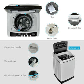 Full-Auto Washing Machine 11Lbs Washer and Dryer for Apartments and Dorms