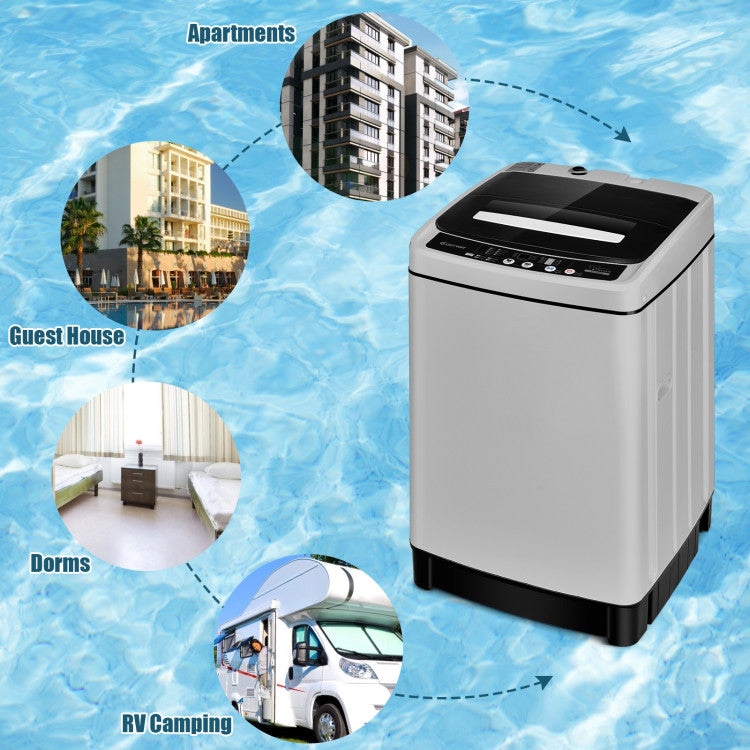 Full-Auto Washing Machine 11Lbs Washer and Dryer for Apartments and Dorms