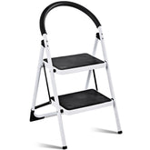 2.75 Feet Folding Step Stool Ladder with Iron Frame and Anti-Slip Pedals