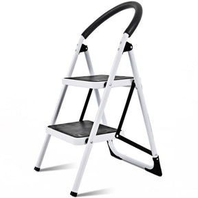 2.75 Feet Folding Step Stool Ladder with Iron Frame and Anti-Slip Pedals