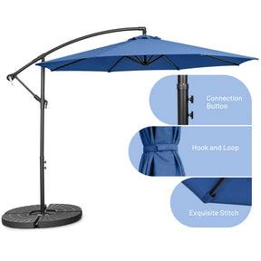 Hikidspace 10 Feet Offset Umbrella with Cross Base for Pool, Outdoor Camping, Patio