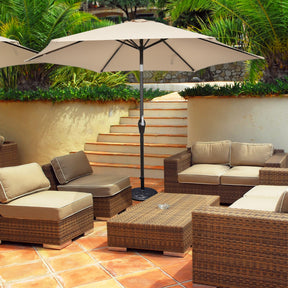 10 Feet Outdoor Patio Umbrella with Tilt Adjustment and Crank