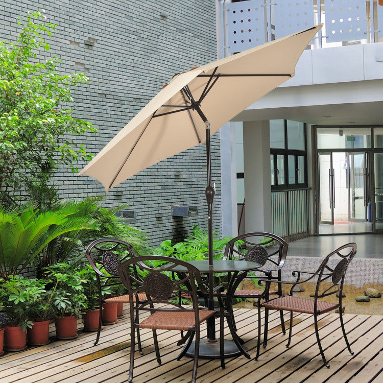 10 Feet Outdoor Patio Umbrella with Tilt Adjustment and Crank