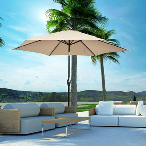 10 Feet Outdoor Patio Umbrella with Tilt Adjustment and Crank