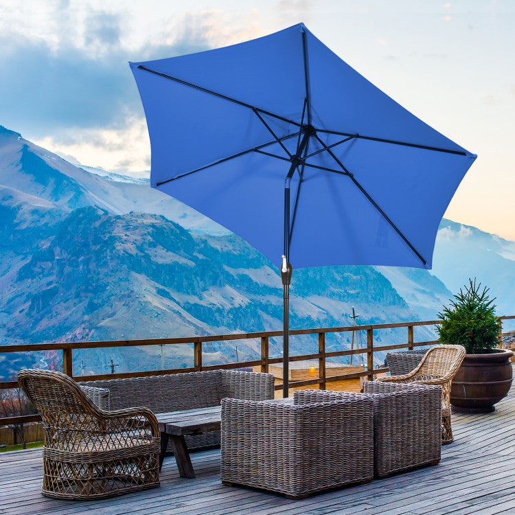 10 Feet Outdoor Patio Umbrella with Tilt Adjustment and Crank