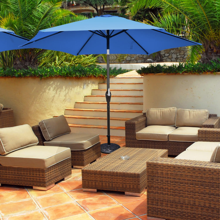 10 Feet Outdoor Patio Umbrella with Tilt Adjustment and Crank