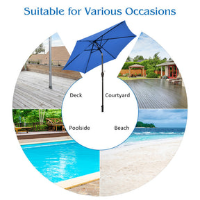 10 Feet Outdoor Patio Umbrella with Tilt Adjustment and Crank