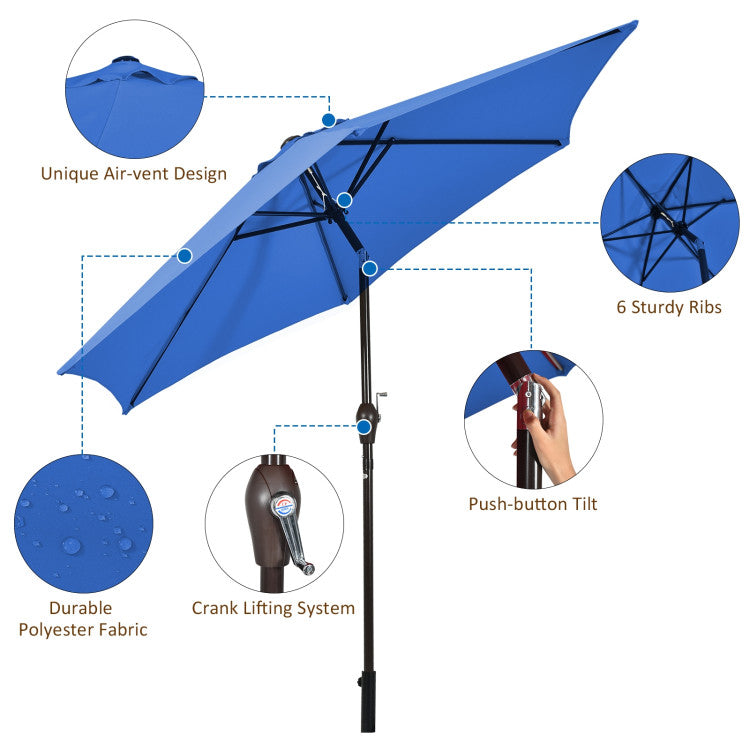 10 Feet Outdoor Patio Umbrella with Tilt Adjustment and Crank