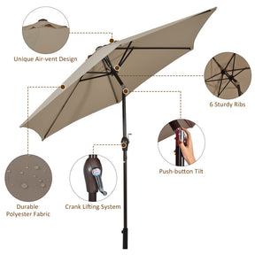 10 Feet Outdoor Patio Umbrella with Tilt Adjustment and Crank