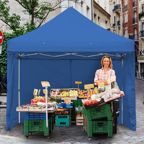 10 x 10 Feet Pop-up Canopy Gazebo with 5 Removable Zippered Sidewalls for Commercial