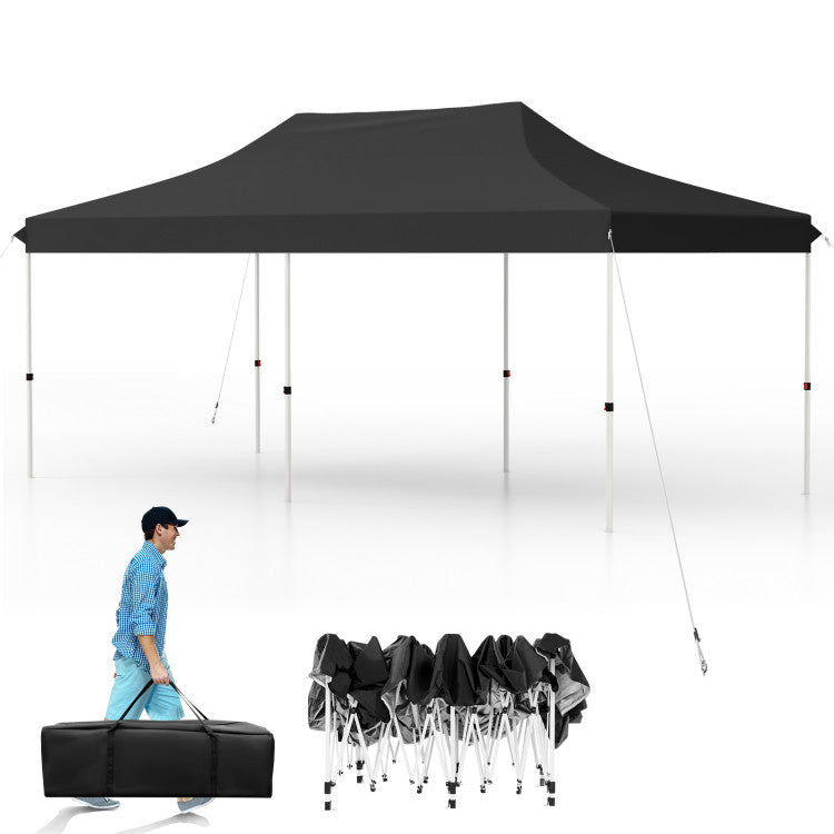 10 x 20 FT Pop-up Canopy Tent with Carrying Bag and Adjustable Heights