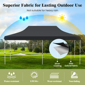 10 x 20 FT Pop-up Canopy Tent with Carrying Bag and Adjustable Heights