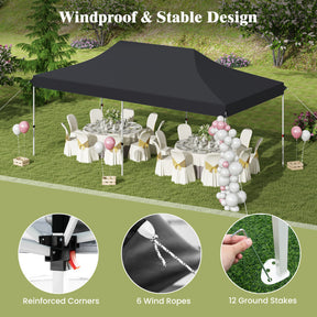 10 x 20 FT Pop-up Canopy Tent with Carrying Bag and Adjustable Heights