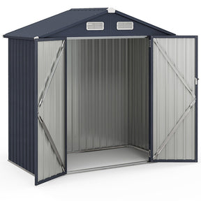 10 x 7.7 Feet Outdoor Galvanized Steel Storage Shed with Lockable Door without Floor Base