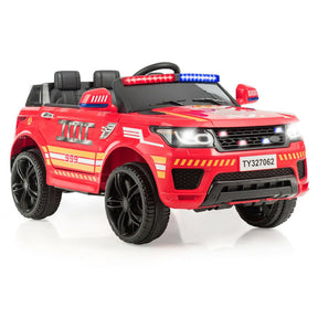 12V Kids Electric Ride-On Police Car with Remote Control for 3-8 Years