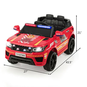 12V Kids Electric Ride-On Police Car with Remote Control for 3-8 Years