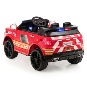 12V Kids Electric Ride-On Police Car with Remote Control for 3-8 Years