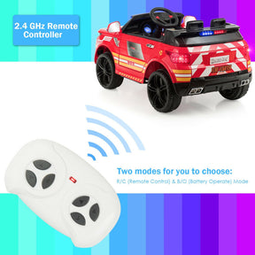 12V Kids Electric Ride-On Police Car with Remote Control for 3-8 Years