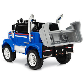 12V Licensed Freightliner Kids Ride On Truck Car with Dump Box and Remote Control