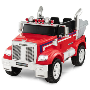 12V Licensed Freightliner Kids Ride On Truck Car with Dump Box and Remote Control