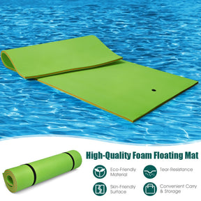 12 x 6 Feet 3 Layer Floating Water Pad Foam Mat for Water Activities