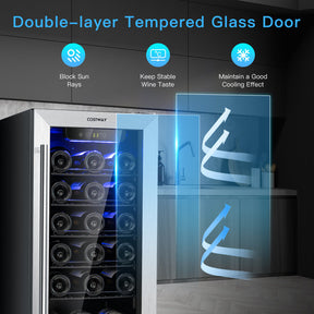 15 Inch Wine & Beverage Coolers Refrigerator with Smart Temperature Control for 30-bottle