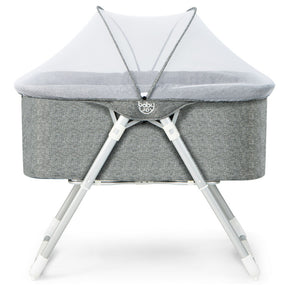 2-in-1 Folding Baby Bassinet with Mattress and Adjustable Height