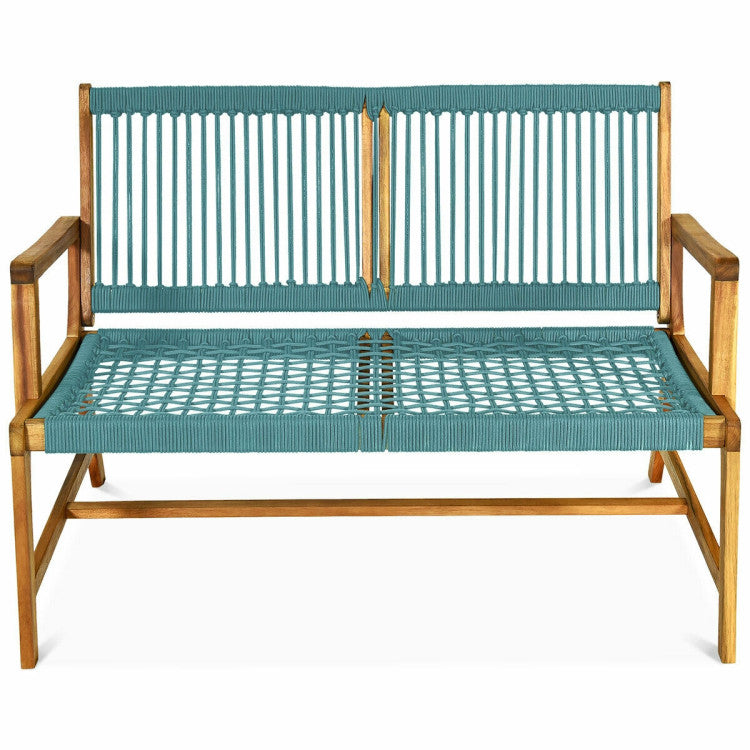 2-Person Acacia Wood Yard Bench for Balcony and Patio