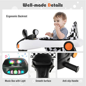 2-in-1 Foldable  Baby Activity Walker with Adjustable Height and Speed