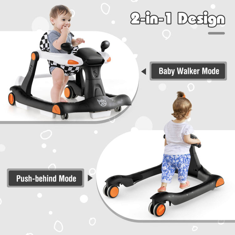 2-in-1 Foldable  Baby Activity Walker with Adjustable Height and Speed