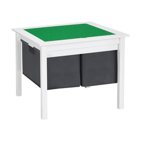 2-in-1 Kids Study Writing Building Block Table with Drawers and Double-sided Board