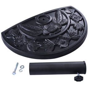 20-inch Outdoor Patio Half Round Umbrella Base for 1.25" - 1.89" Umbrella Pole