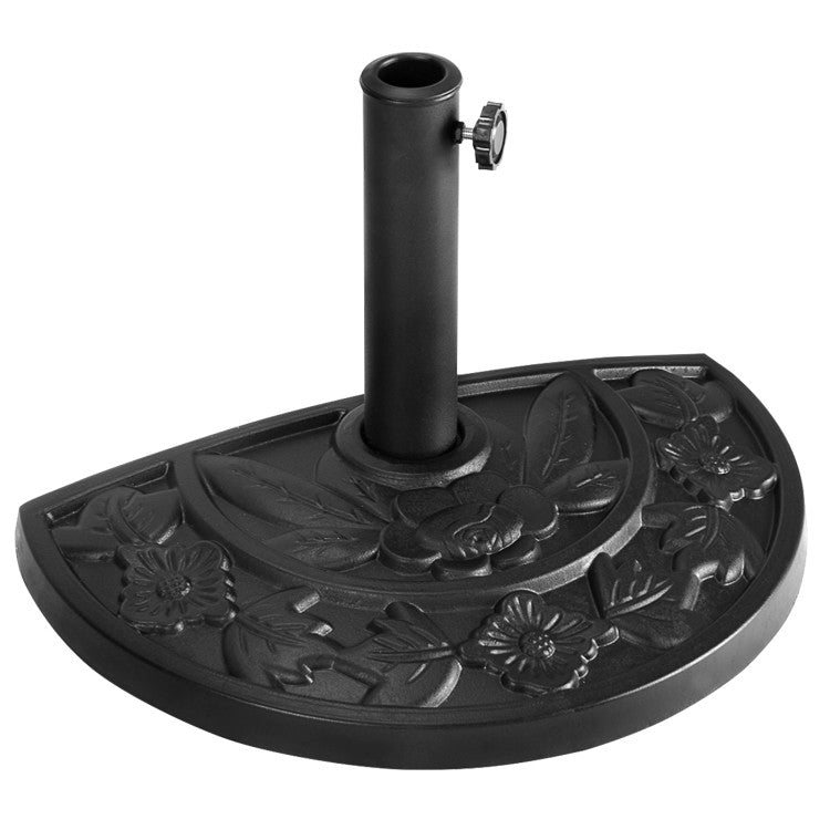 20-inch Outdoor Patio Half Round Umbrella Base for 1.25" - 1.89" Umbrella Pole