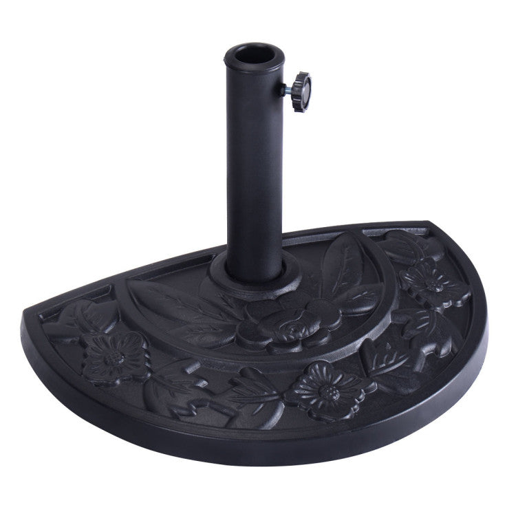 20-inch Outdoor Patio Half Round Umbrella Base for 1.25" - 1.89" Umbrella Pole