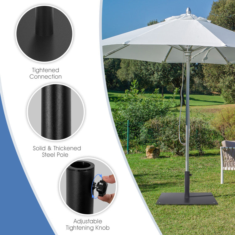 20 Inches Patio Umbrella Base with Adjustable Pole Hole and Footpads