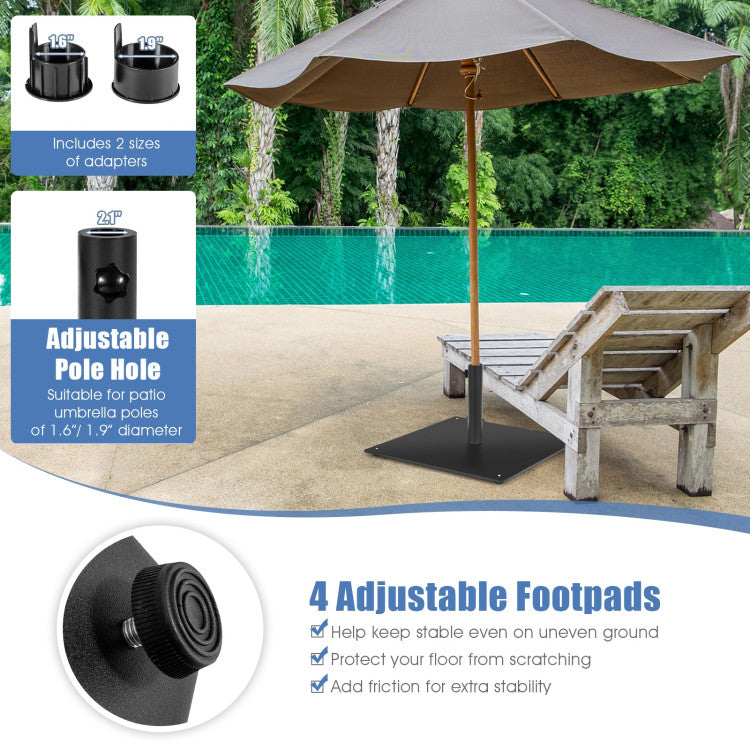 20 Inches Patio Umbrella Base with Adjustable Pole Hole and Footpads