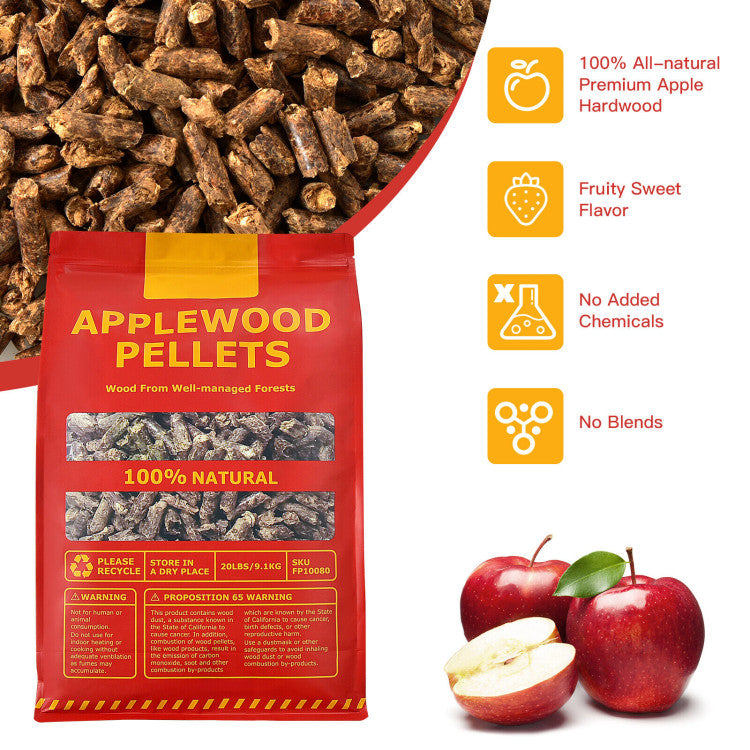 20 Pounds Applewood Pellets 100% All-Natural for Pellet Grills