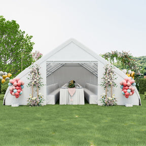 20 x 40 FT Peach Shaped Party Tent Wedding Canopy with Zipper Doors for BBQ and Camping