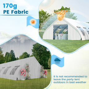 20 x 40 FT Peach Shaped Party Tent Wedding Canopy with Zipper Doors for BBQ and Camping