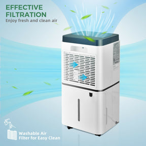 24 Pints 1500 Sq. ft Dehumidifier for Home and Office with Indicator and Timer