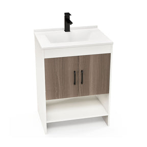 25 Inch Bathroom Vanity Sink Combo Cabinet with Accessories and Open Shelf