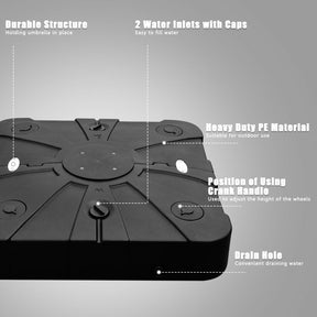 260 lbs Fillable Offset Patio Umbrella Base with Wheels