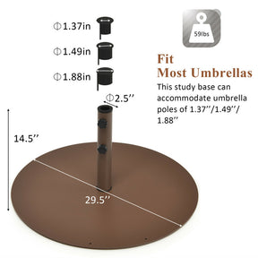 29.5 Inch Heavy-Duty Steel Outdoor Umbrella Base Stand for Backyard and Poolside