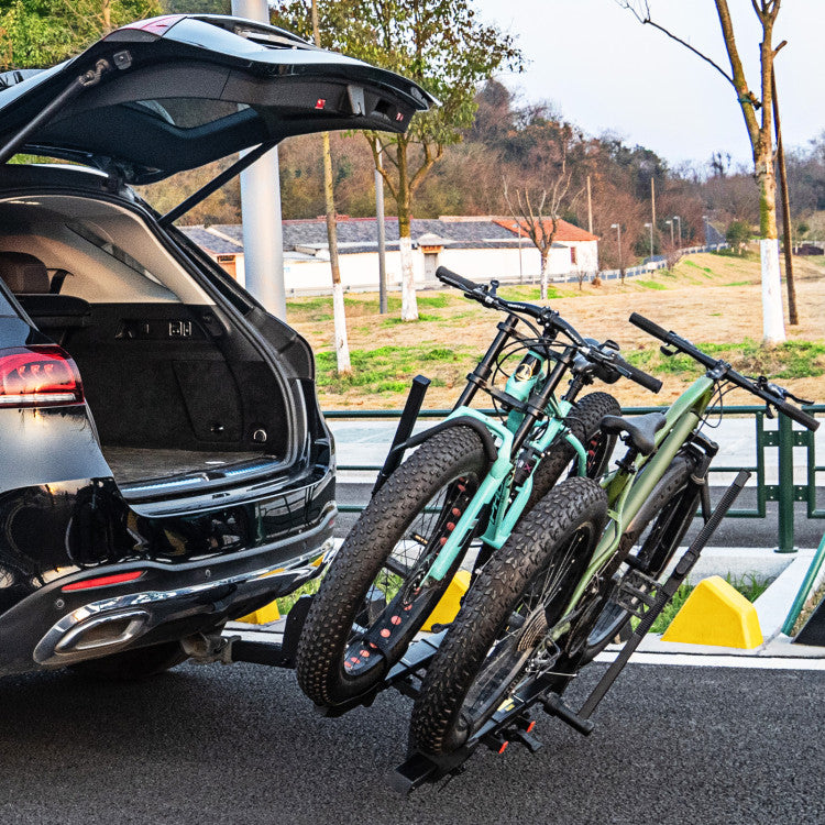 2 Inch Hitch Mount Bike Rack 2-Bike Platform Carrier with Tilt-able Design for SUVs and Trucks