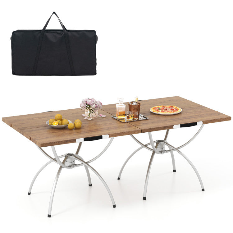 2 Pack Folding Camping Table with Carrying Bag for Hiking Party